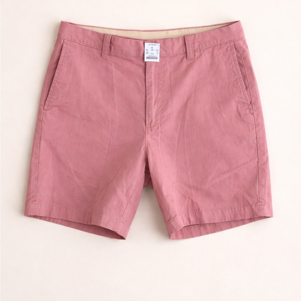 J.Crew Pink 7" Flex Chino Shorts Size 34 Flat Front Cotton Summer Casual Preppy